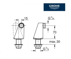MEDIDAS CONEXION GRIFERIA BAÑO GROHE
